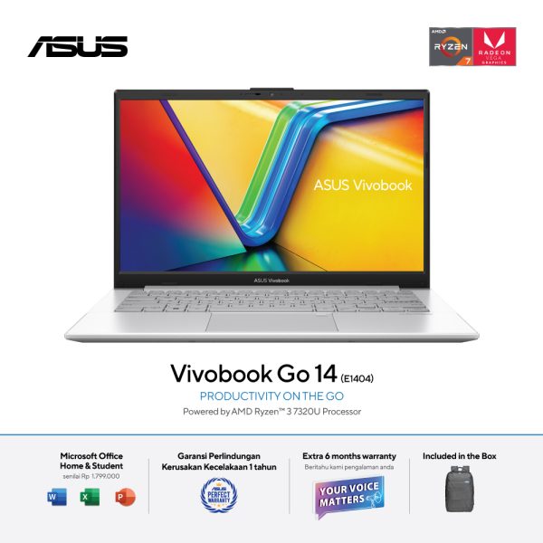 ASUS E1404FA FHD3853 AMD RYZEN 3 7320 8GB 256GB SSD COOLSILVER
